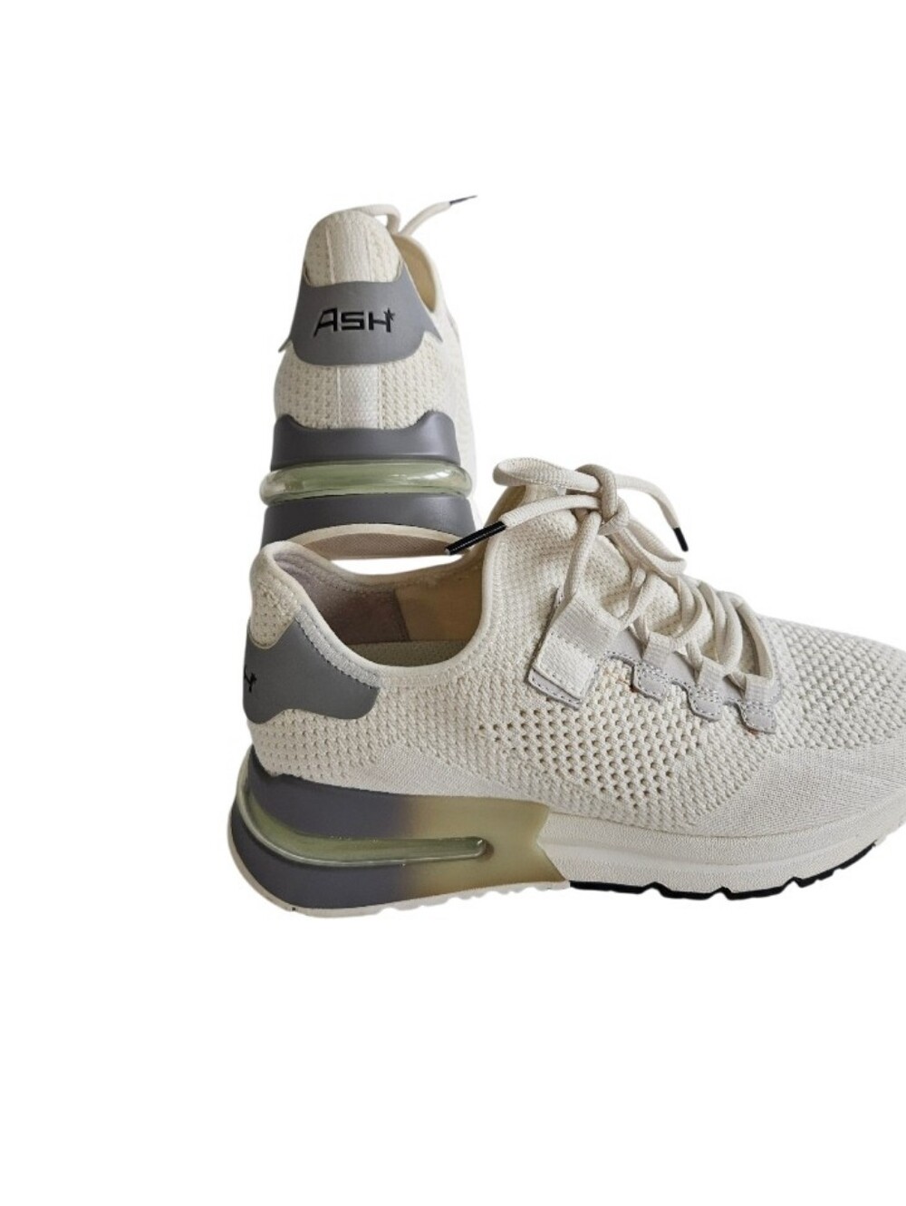ASH KODI Cream Knit Sneakers with Light Gray Accent - Picture 14 of 14
